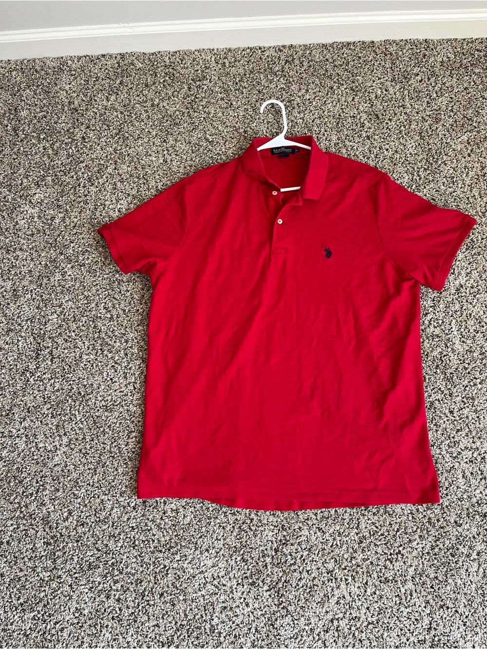 U.S. Polo Assn. Men's Red Polo with Navy Embroidered Logo